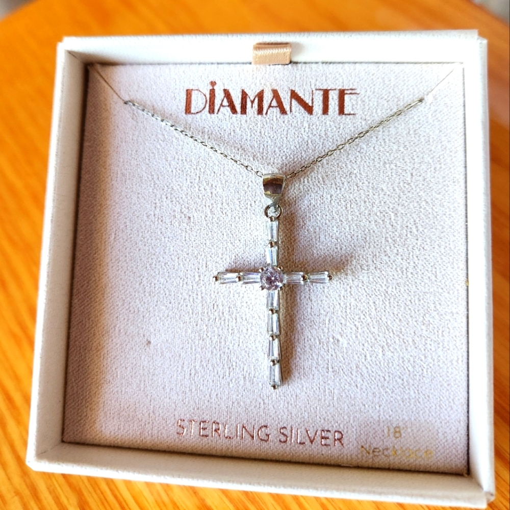 Diamante Cross Necklace